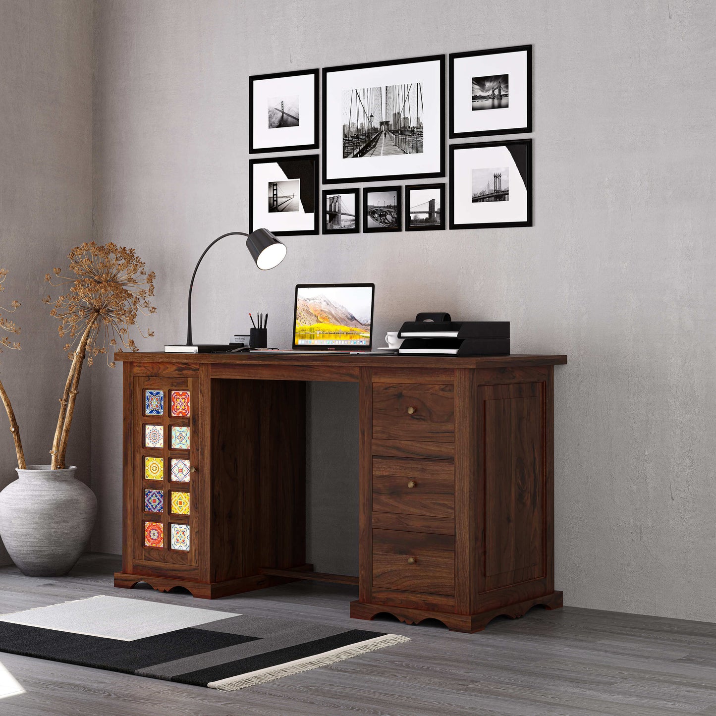 Writing Table With Ceramic Tiles